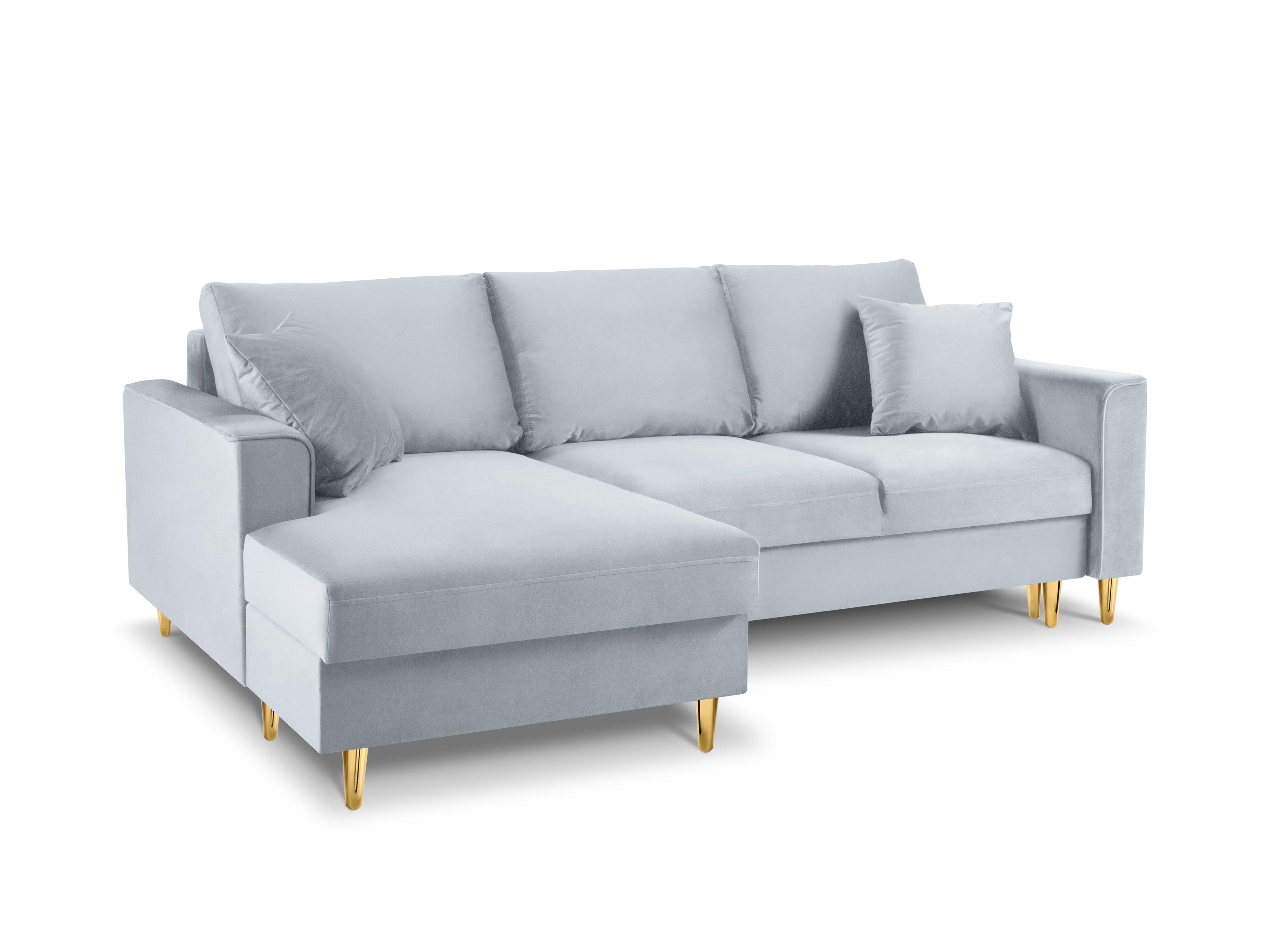 Velvet Left Corner Sofa With Bed Function And Box, "Cartadera", 4 Seats, 225x147x90
Made in Europe, Mazzini Sofas, Eye on Design