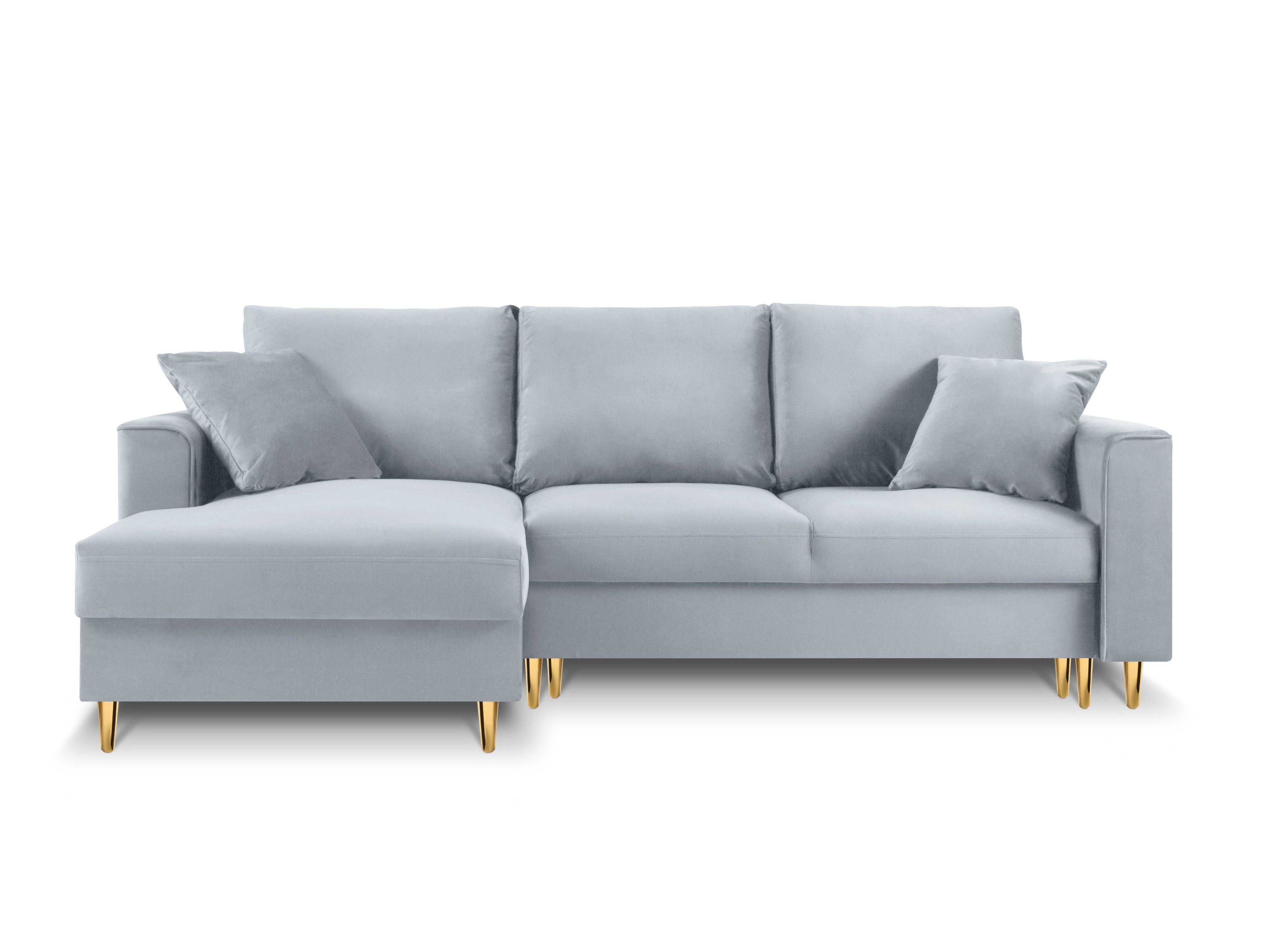 Velvet Left Corner Sofa With Bed Function And Box, "Cartadera", 4 Seats, 225x147x90
Made in Europe, Mazzini Sofas, Eye on Design