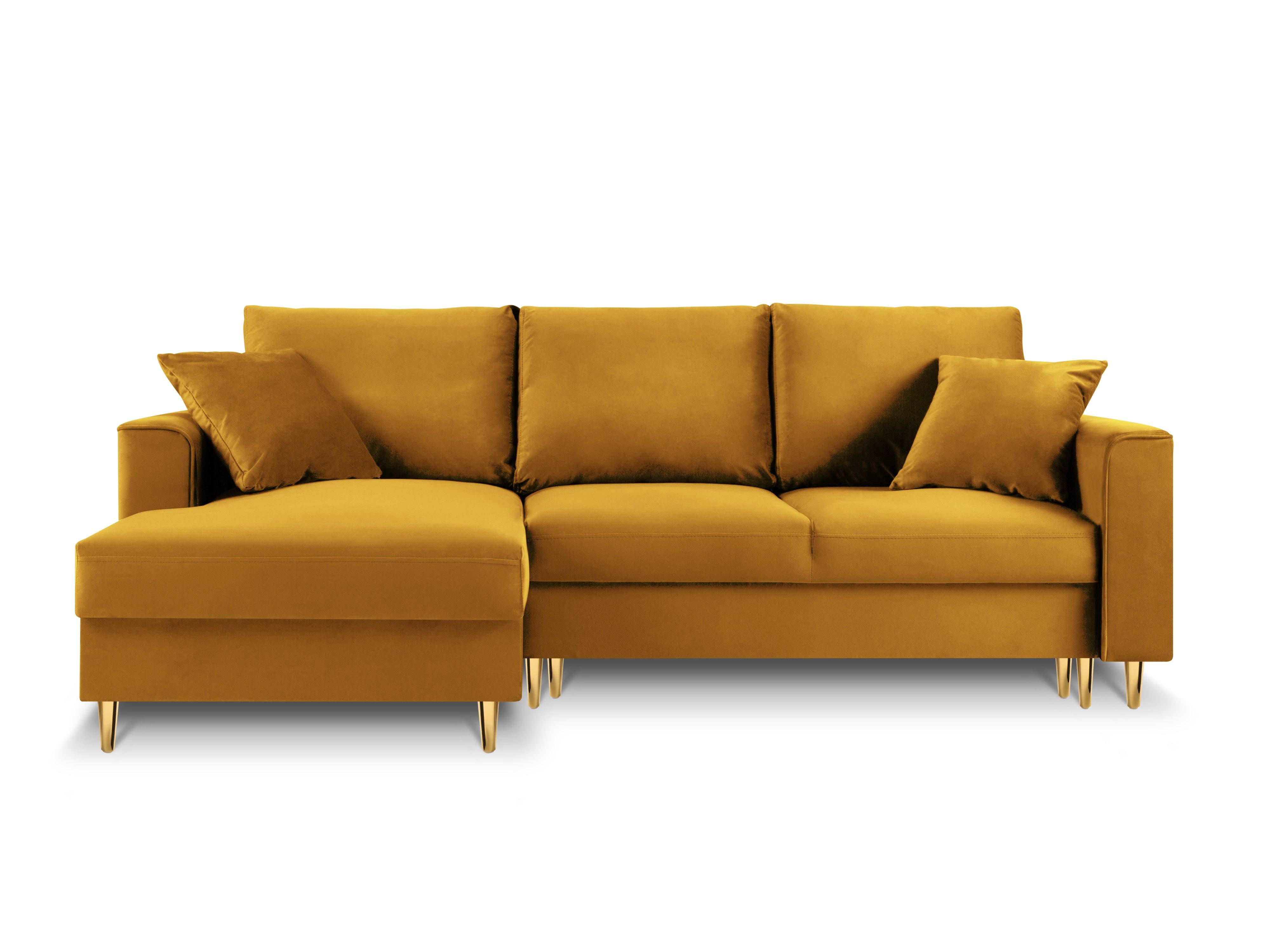 Velvet Left Corner Sofa With Bed Function And Box, "Cartadera", 4 Seats, 225x147x90
Made in Europe, Mazzini Sofas, Eye on Design