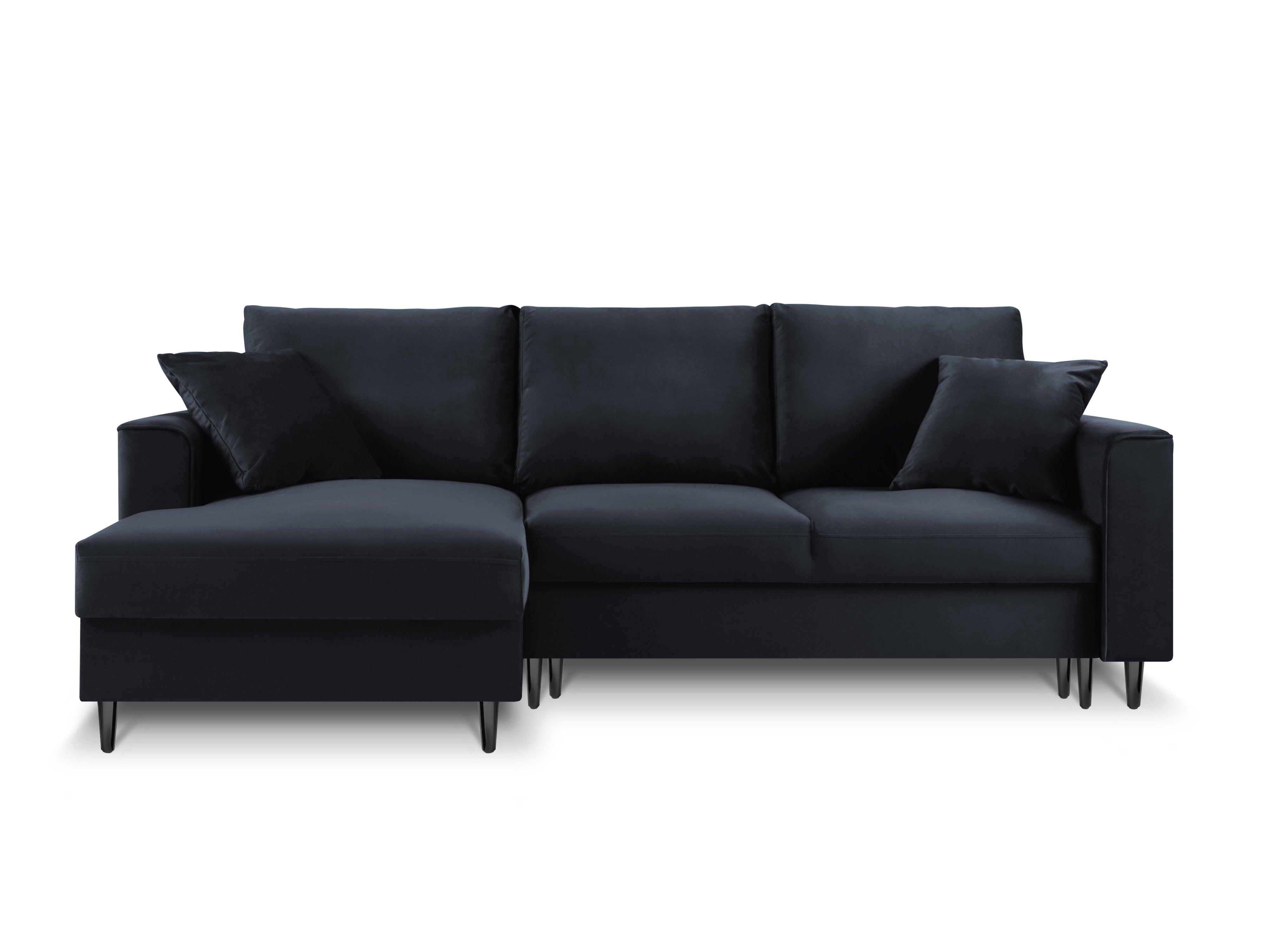 Velvet Left Corner Sofa With Bed Function And Box, "Cartadera", 4 Seats, 225x147x90
Made in Europe, Mazzini Sofas, Eye on Design