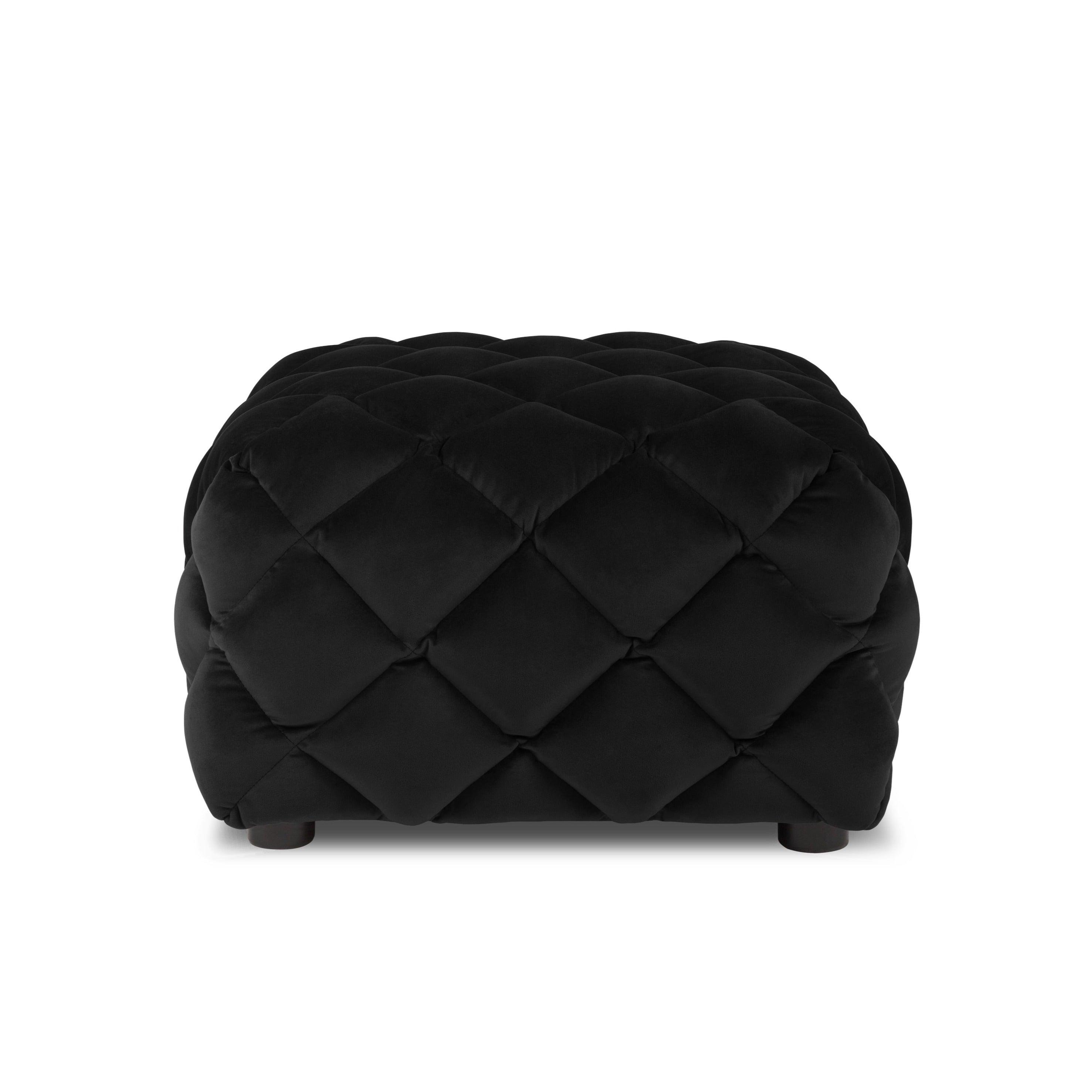 Velvet pouffe FLANDRIN black - Eye on Design