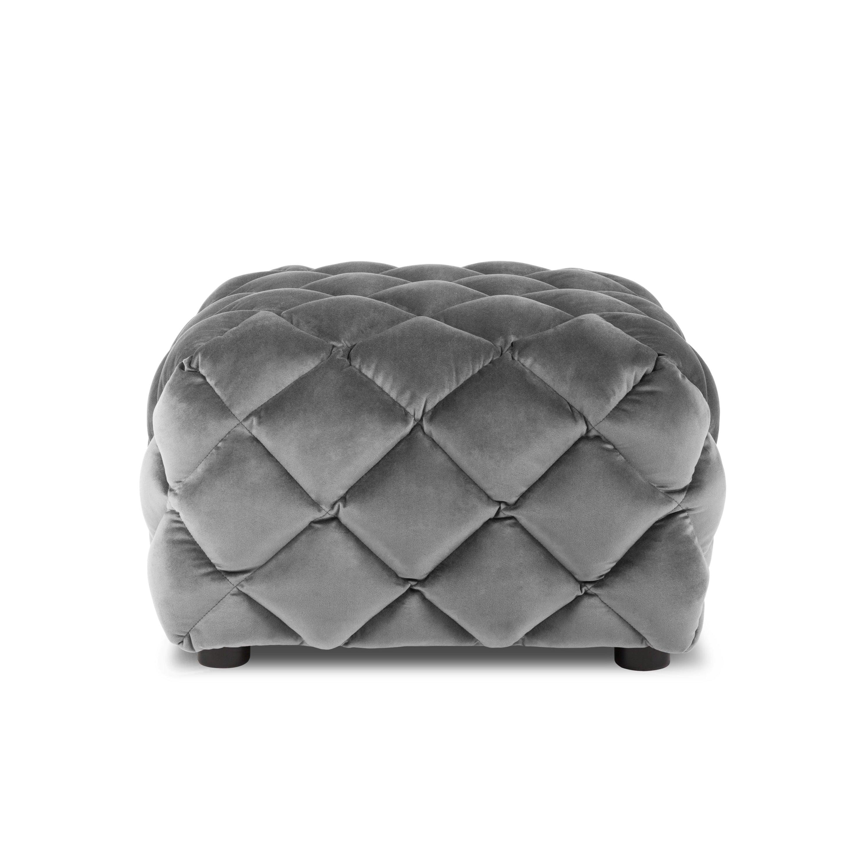 Velvet pouffe FLANDRIN grey - Eye on Design