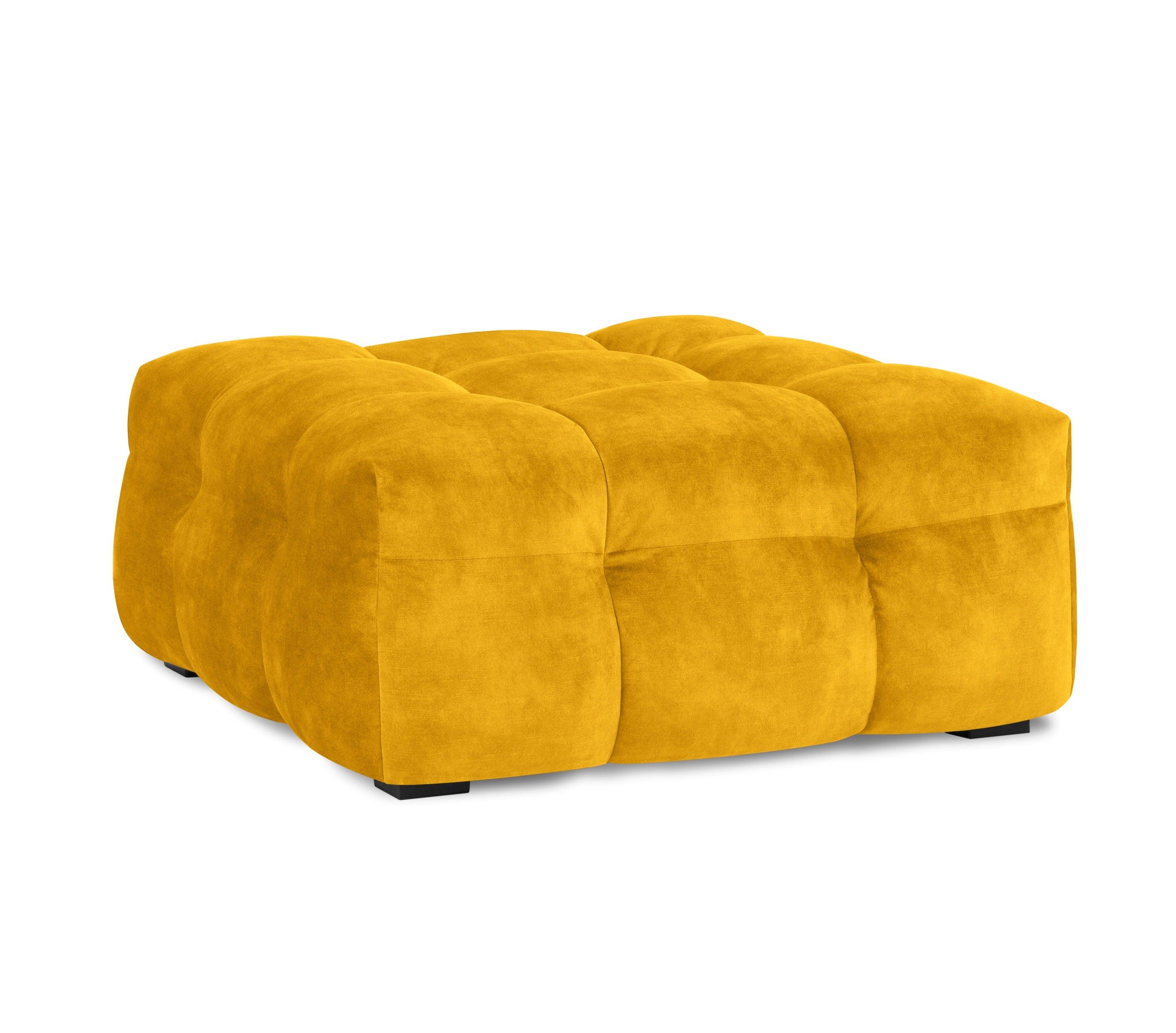 Velvet pouffe VESTA yellow - Eye on Design