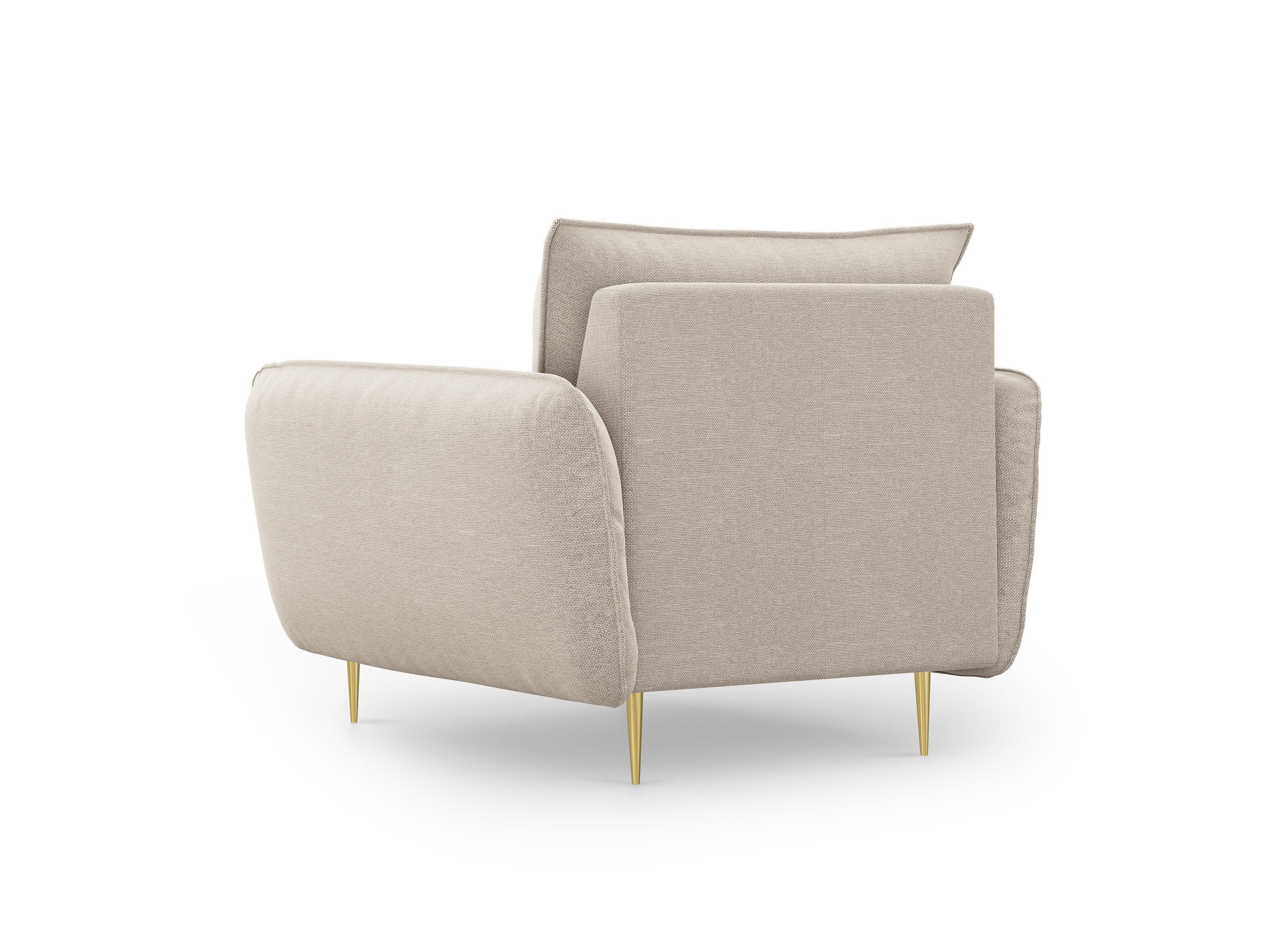 VIENNA armchair sand with gold base - Eye on Design