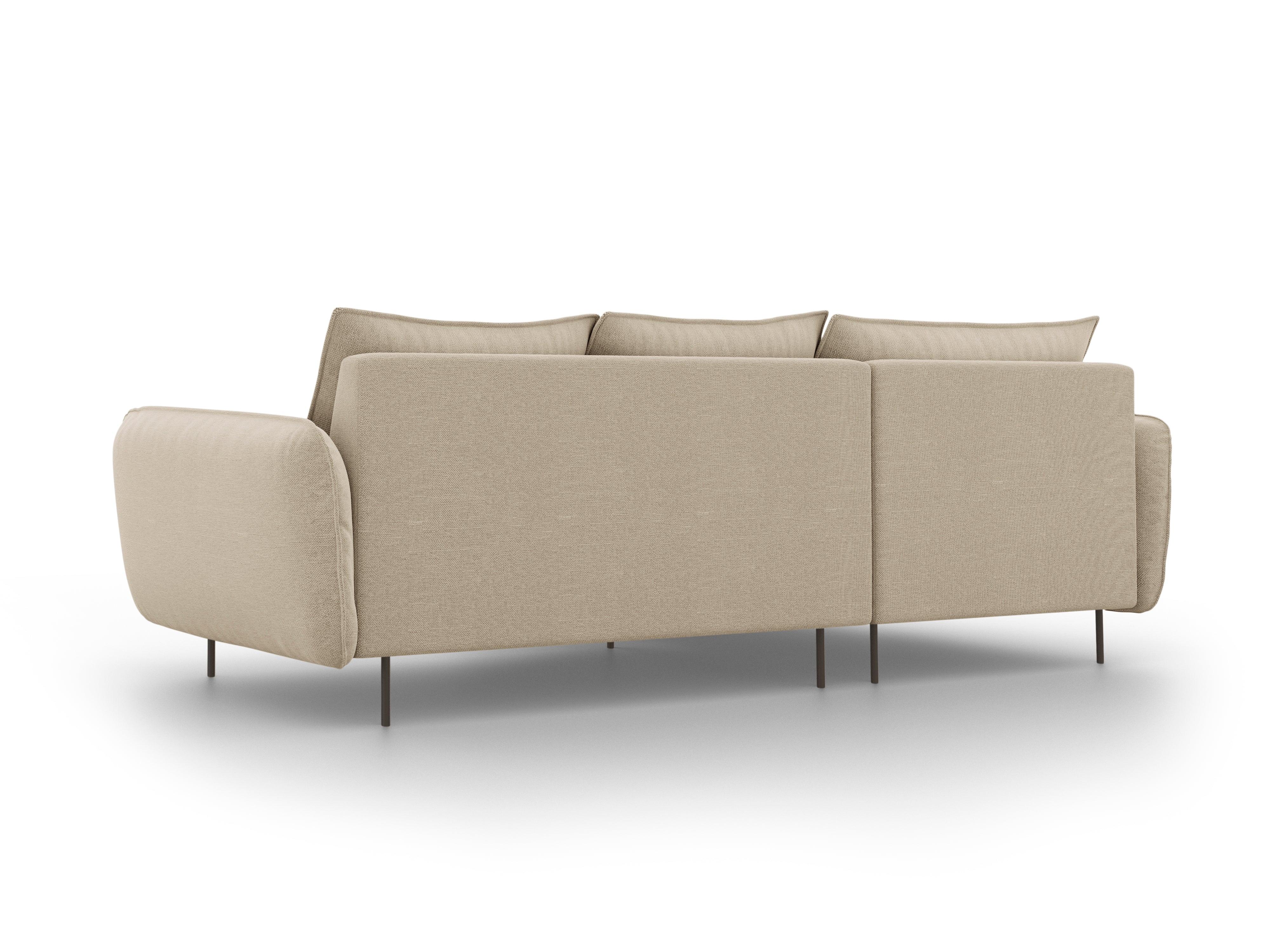 VIENNA left side corner sofa beige with black base - Eye on Design