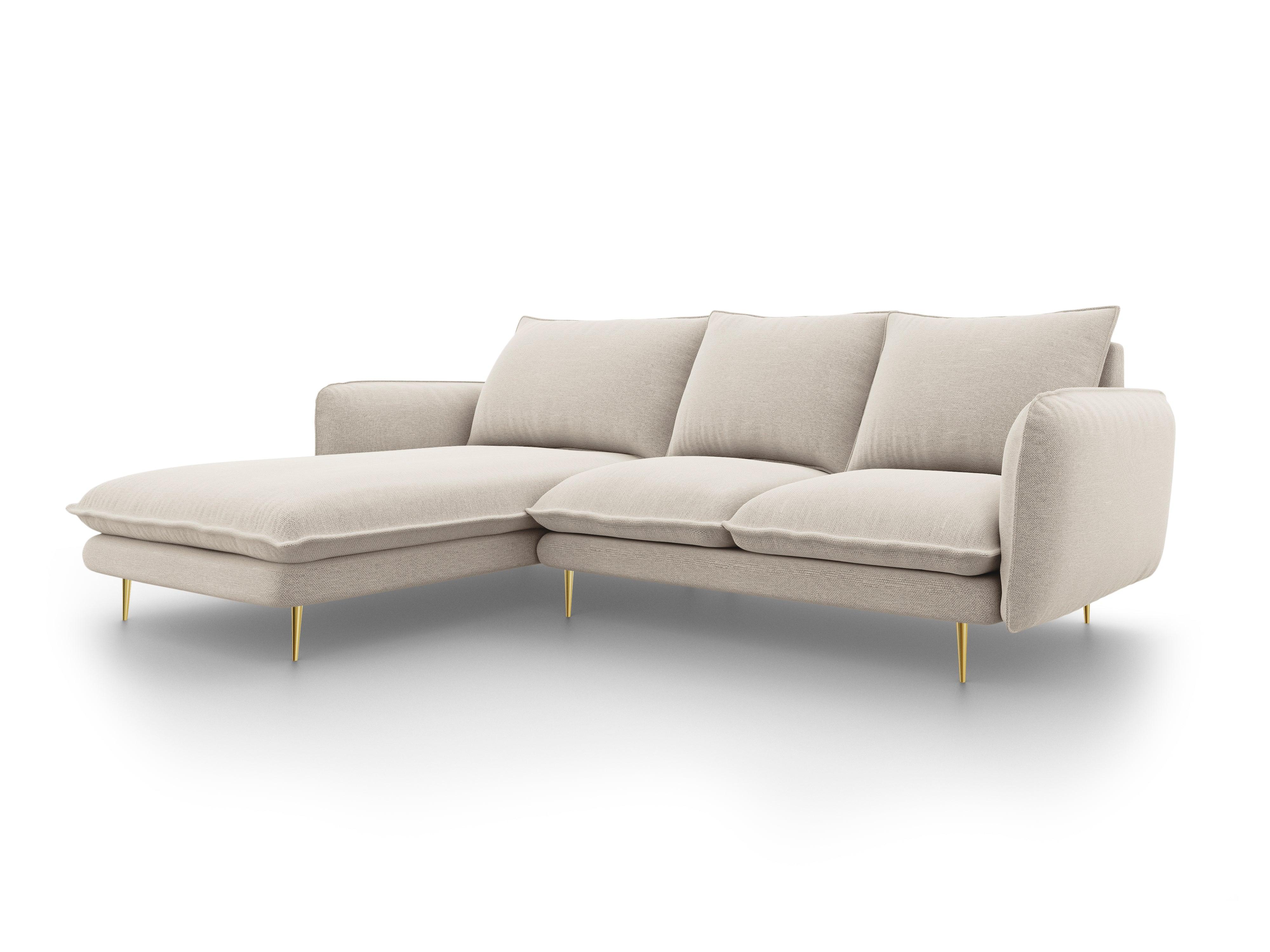 VIENNA left side corner sofa sand with gold base - Eye on Design