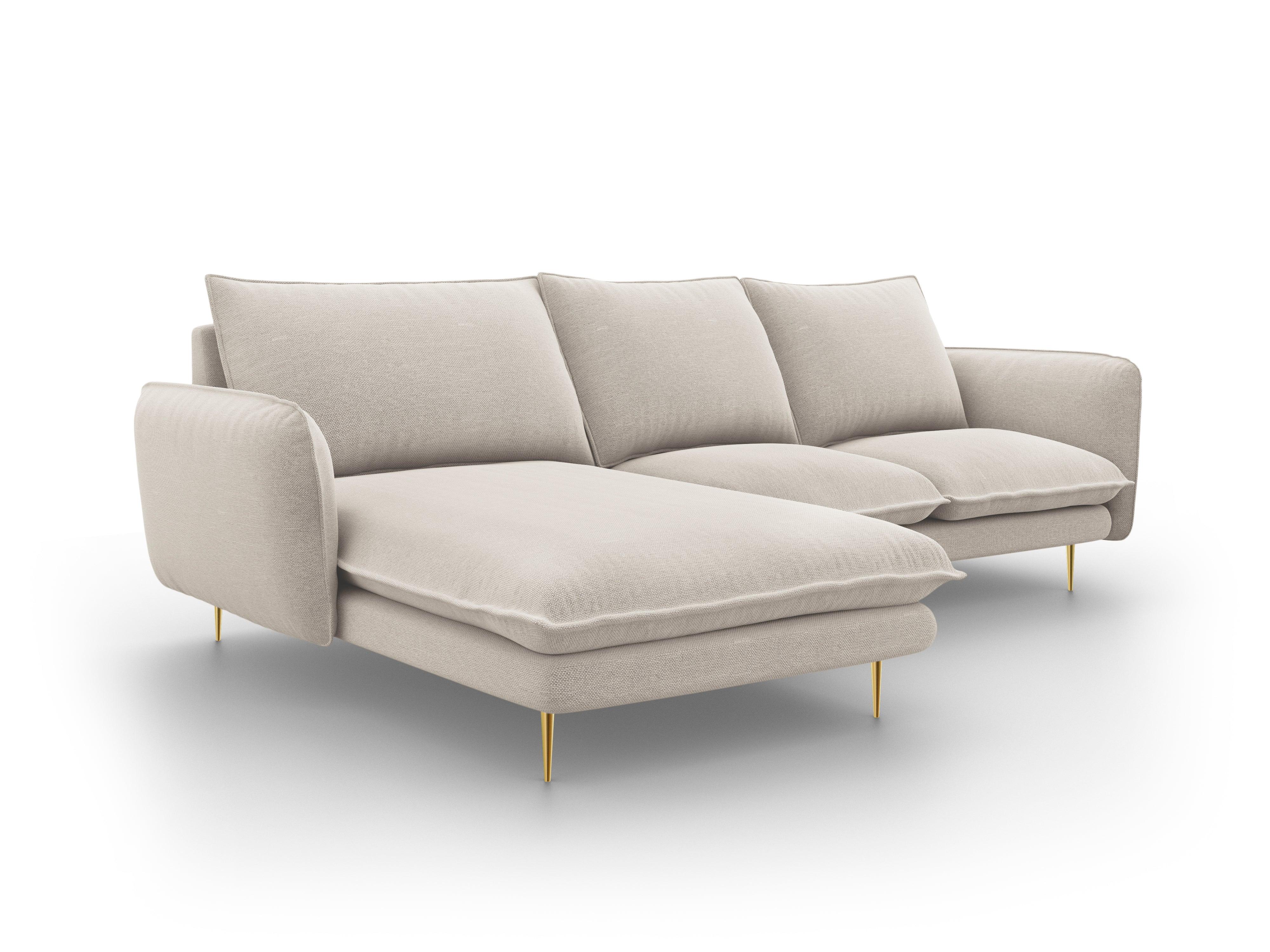 VIENNA left side corner sofa sand with gold base - Eye on Design