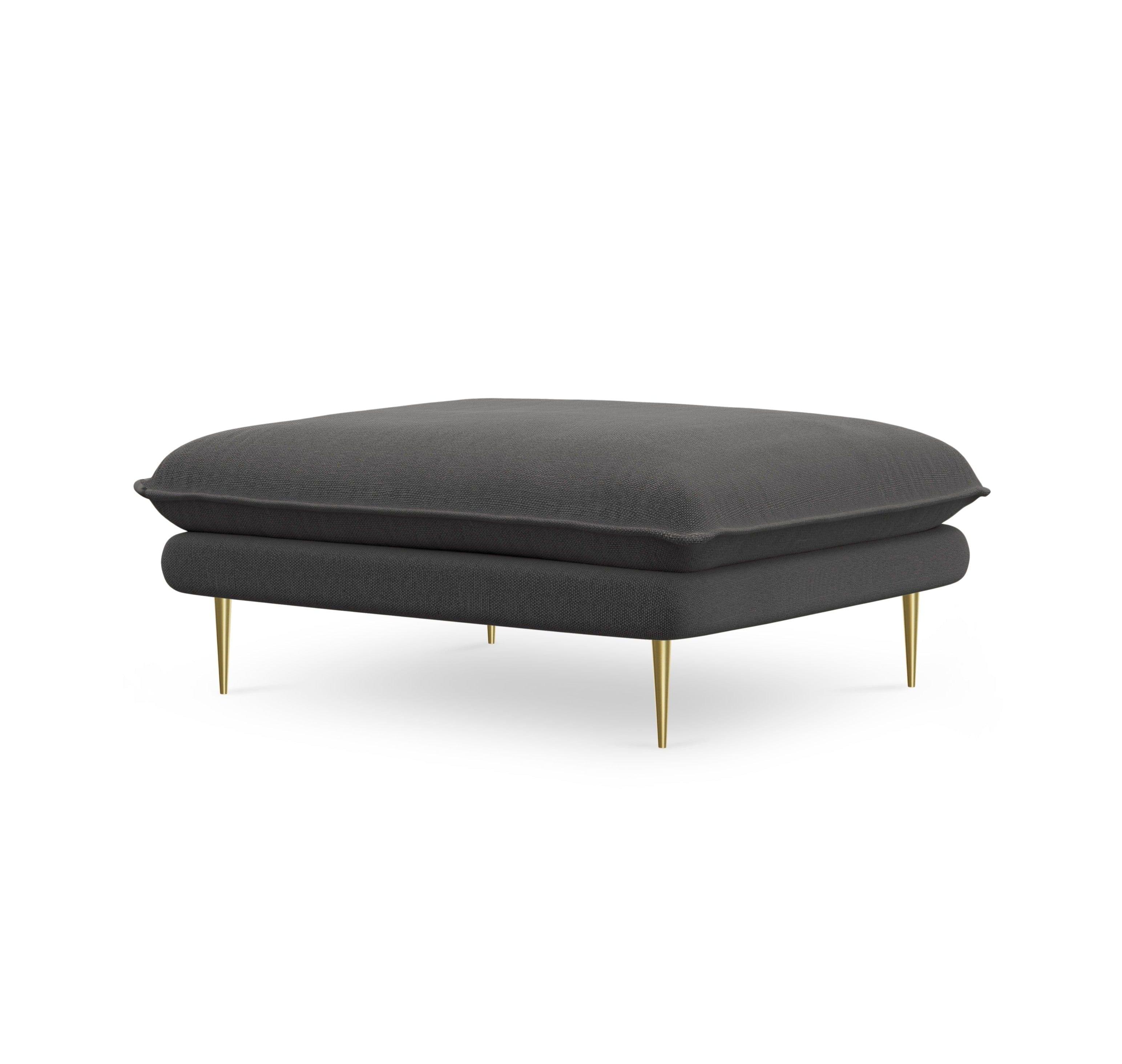 VIENNA pouffe dark grey with gold base - Eye on Design