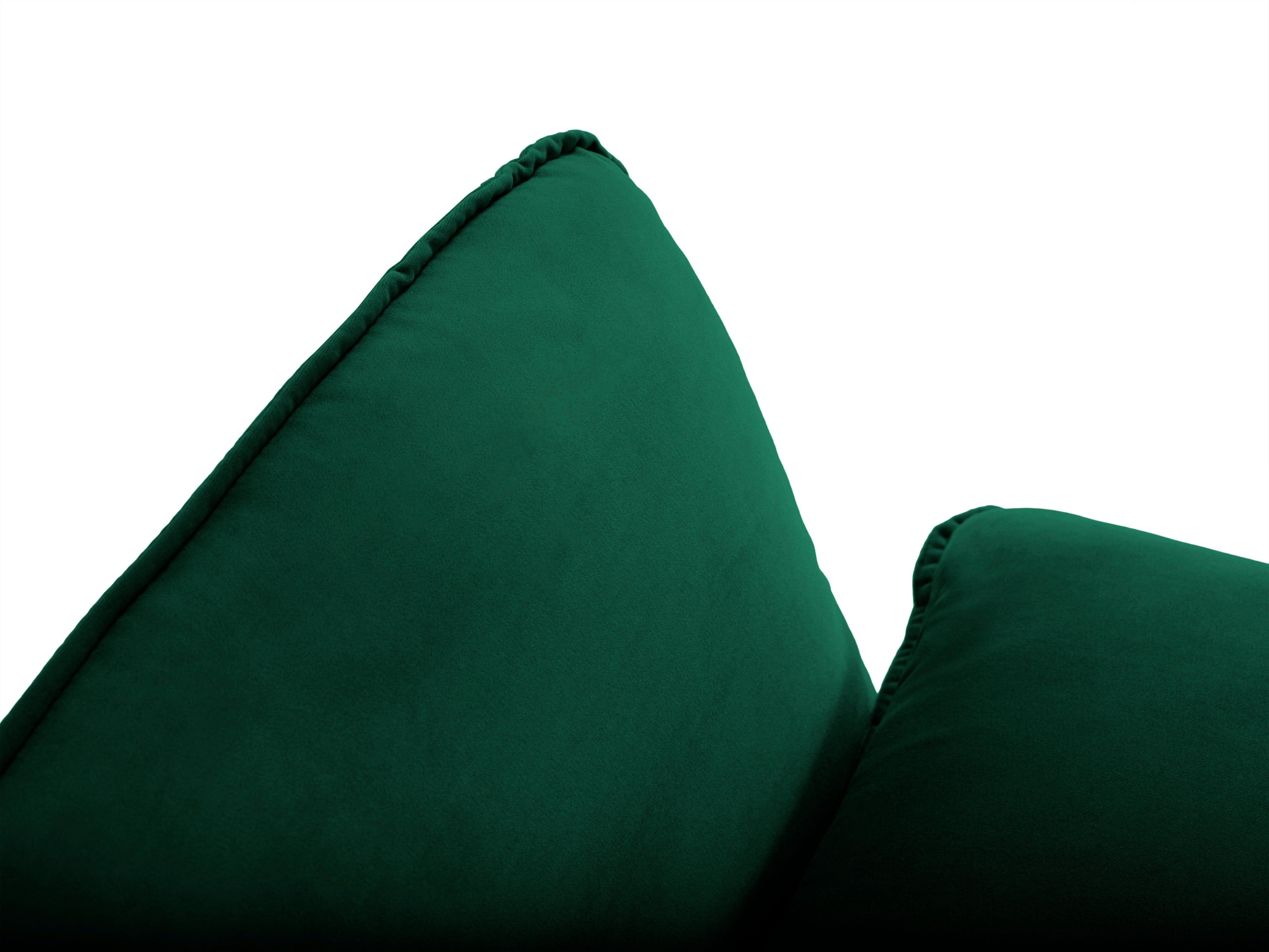 VIENNA right-hand velvet corner green with black base - Eye on Design