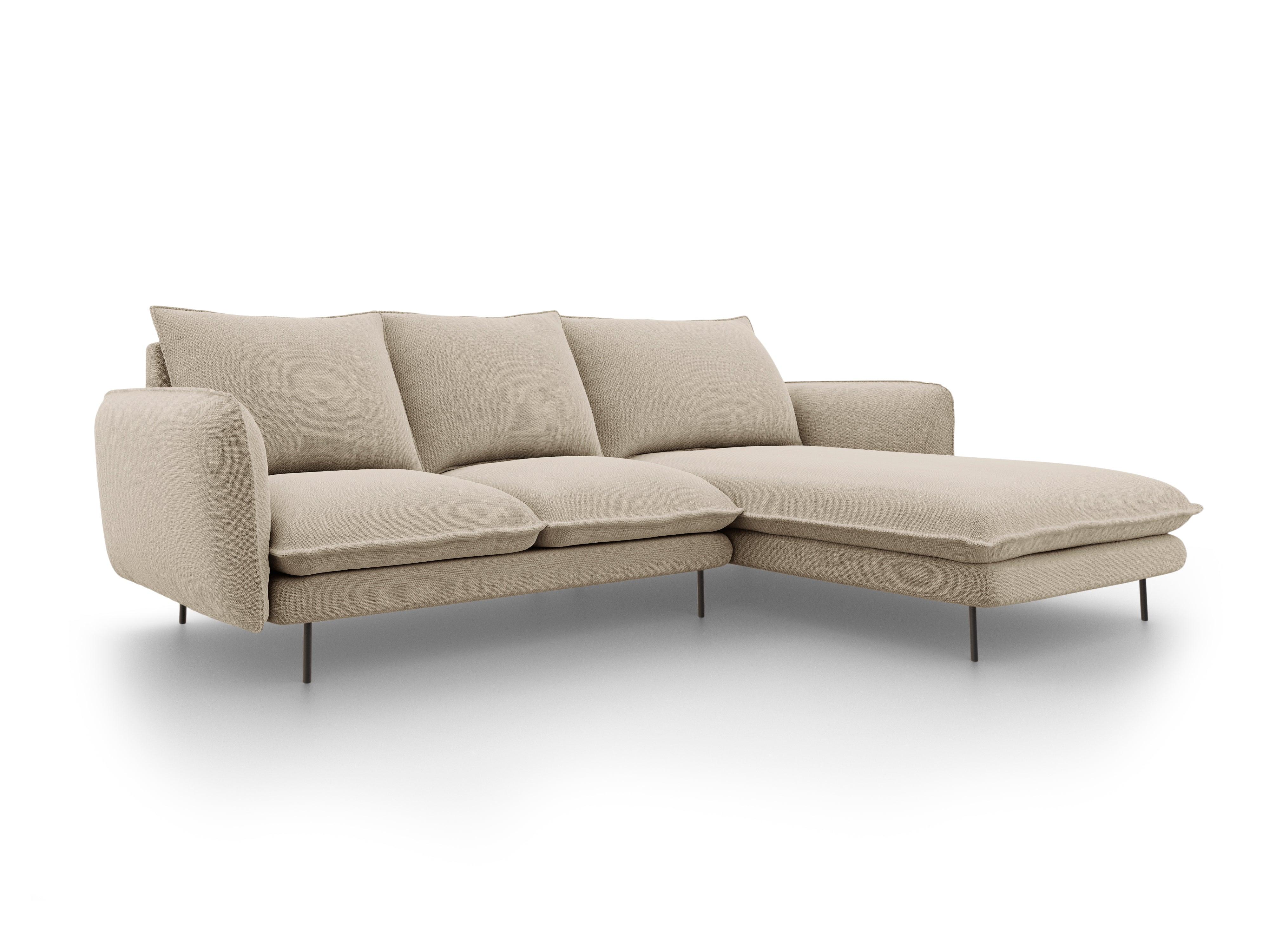 VIENNA right side corner sofa beige with black base - Eye on Design