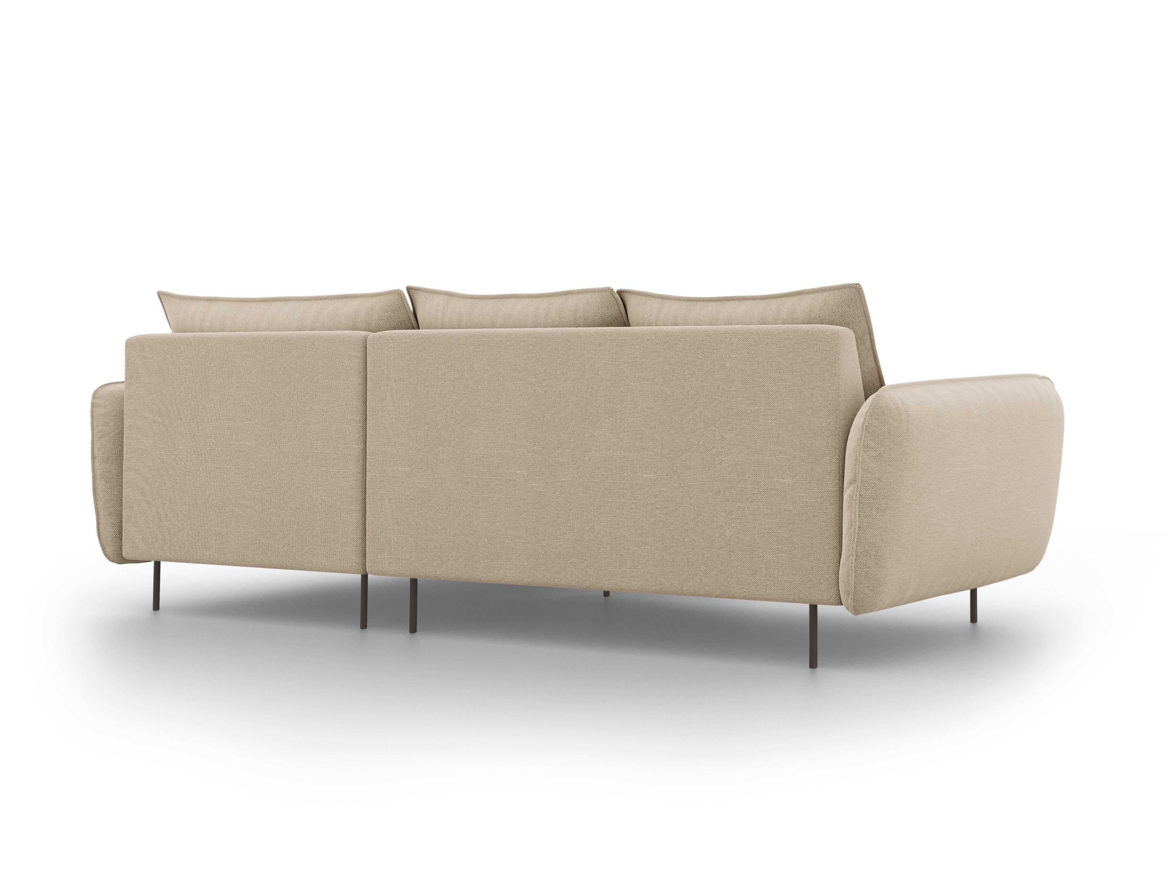 VIENNA right side corner sofa beige with black base - Eye on Design