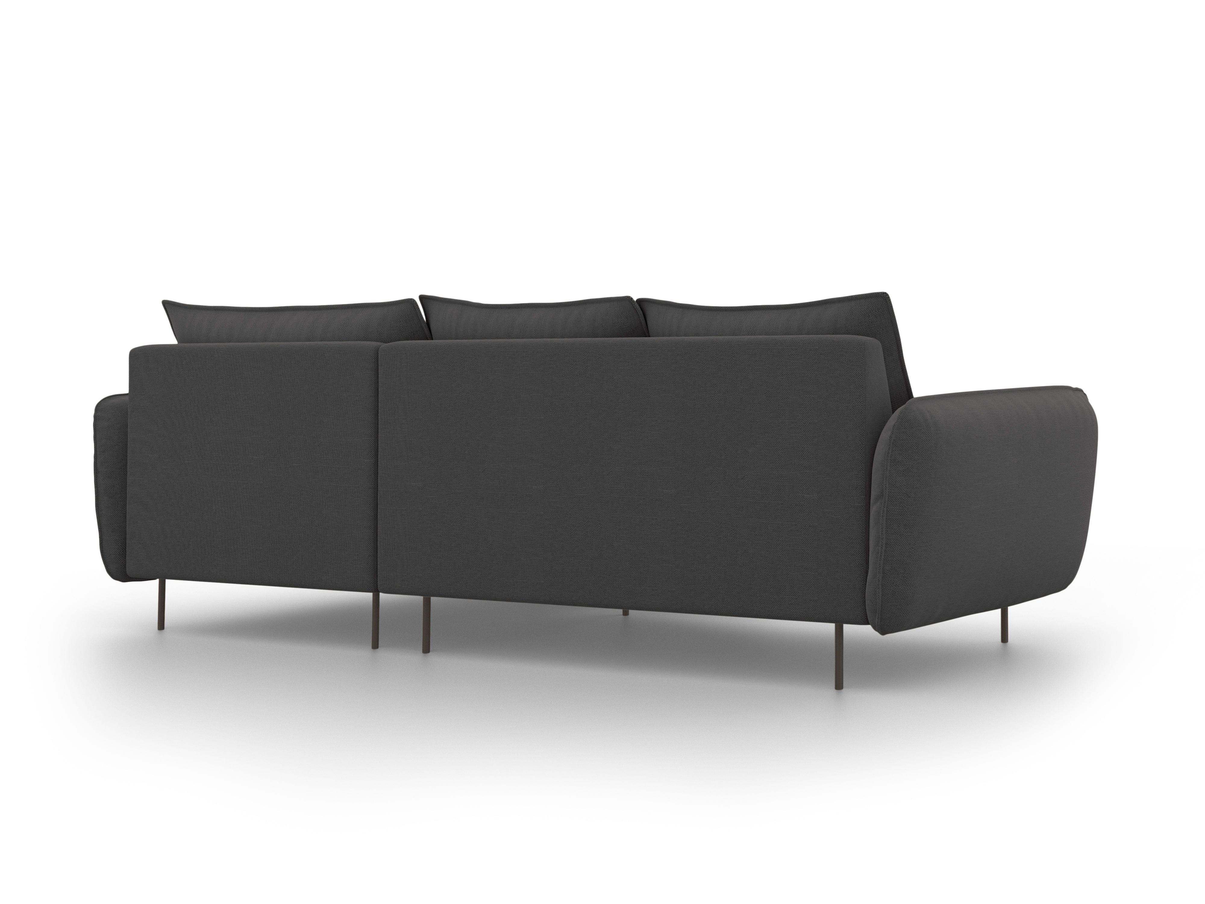 VIENNA right side corner sofa dark grey with black base - Eye on Design