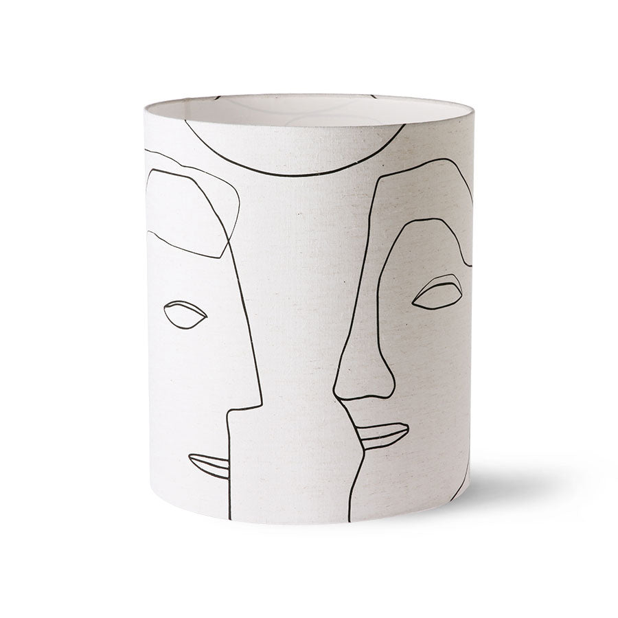 Printed lampshade size L FACES white, HKliving, Eye on Design