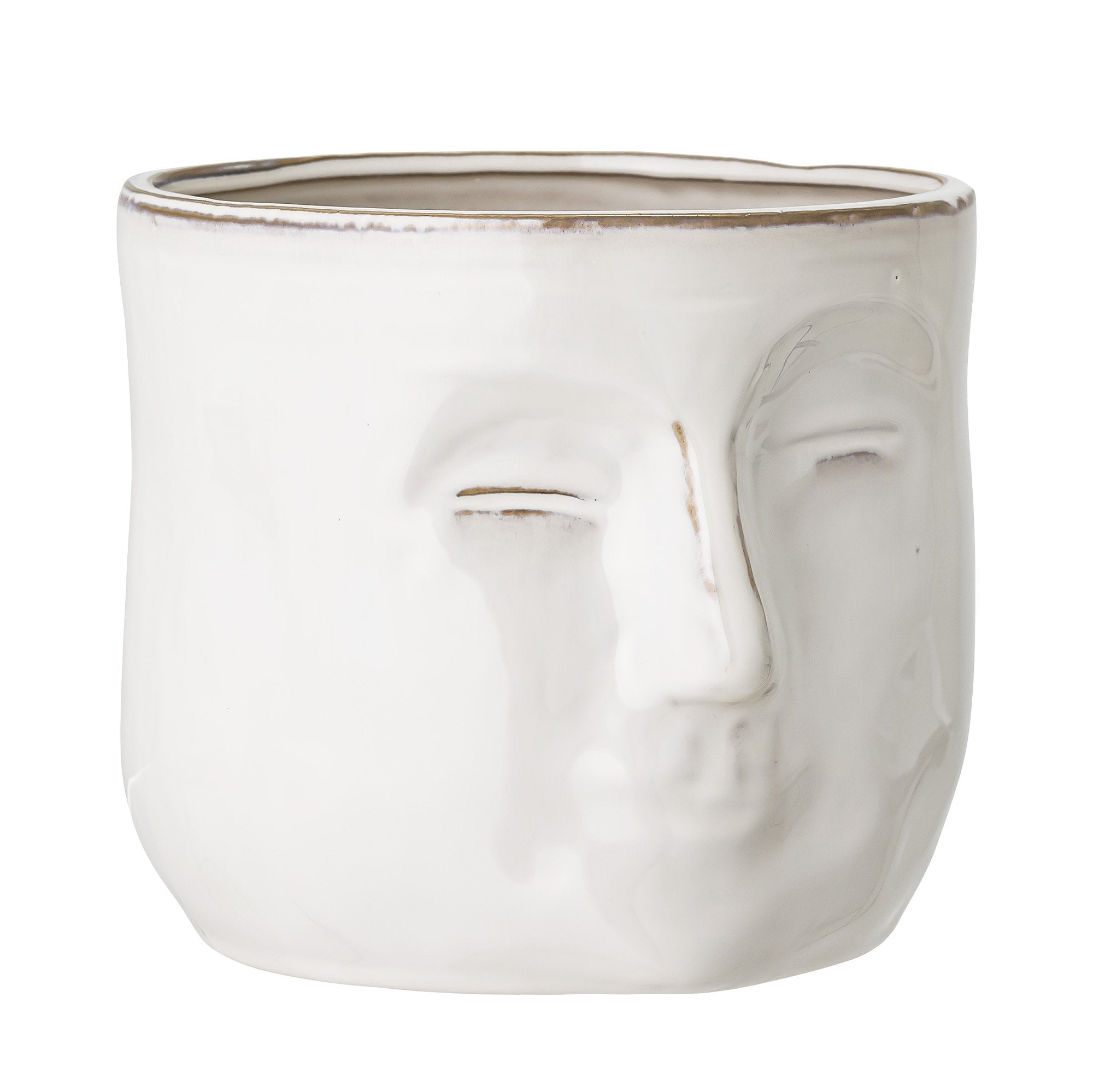Ignacius is a hand -made stoneware, a spectacular pot. A delicate face emerges from a non -uniform structure, which will be an original decoration. Fit in the latest trends, it will find in many interiors, especially in the Scandinavian, boho, rustic or minimalist style.