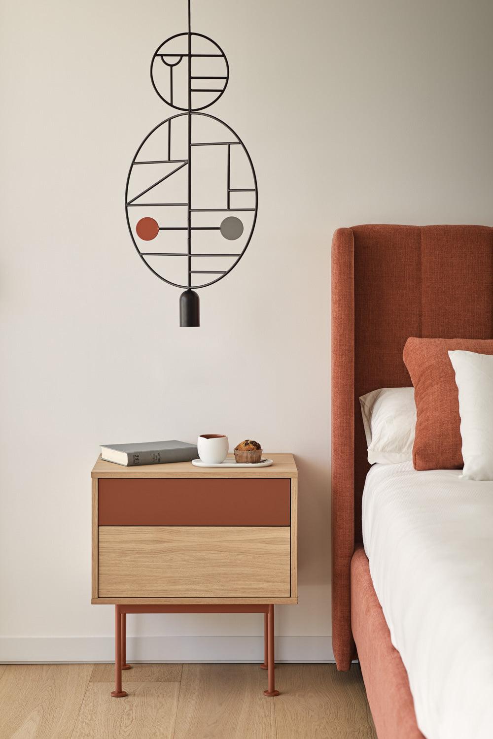 YOKO bedside cabinet red - Eye on Design