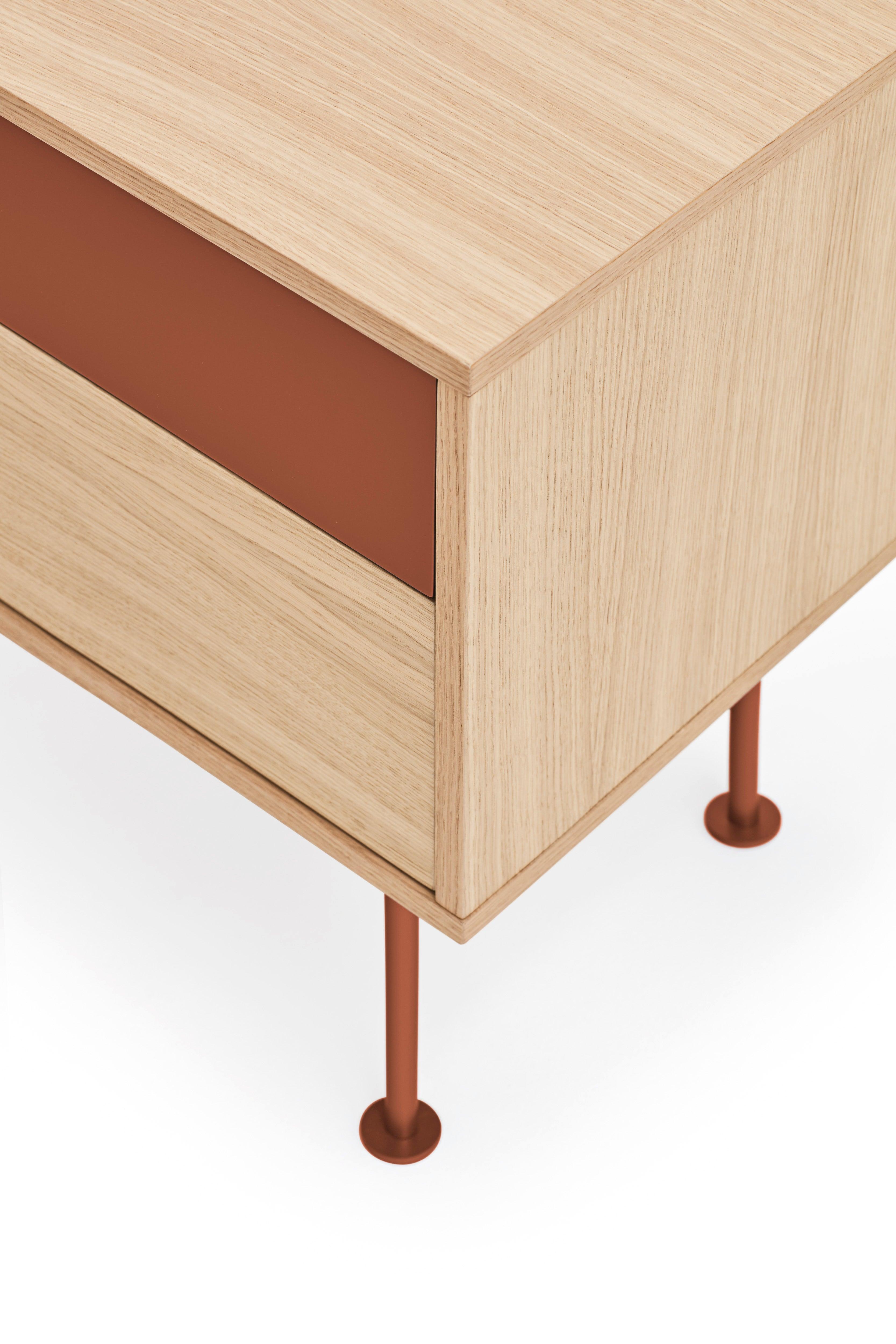 YOKO bedside cabinet red - Eye on Design